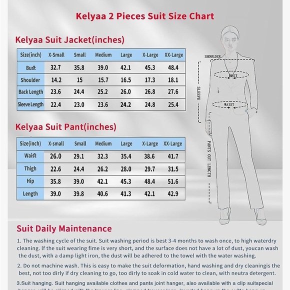 Women's Red Blazer and Pants Set - Picture 3 of 3